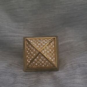 Gold Square Studded Ring
